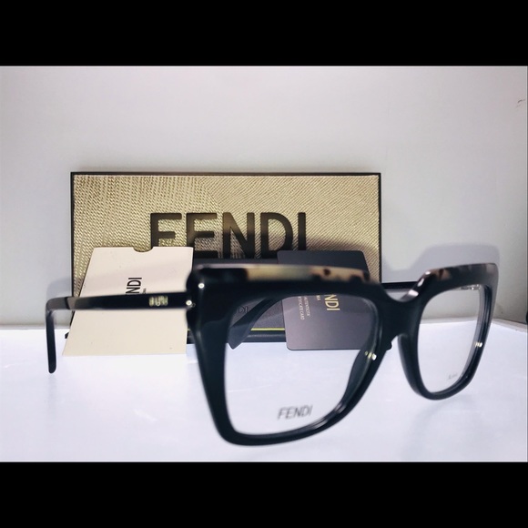 Black Ff0088 Cu1 -51 Optical Lens Rectangle Sunglasses - Picture 2 of 10